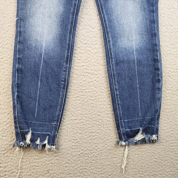 Kancan Women’s Size 5/26 Maria High Rise Ankle Skinny Jeans Medium Wash Raw Hem - Picture 8 of 13